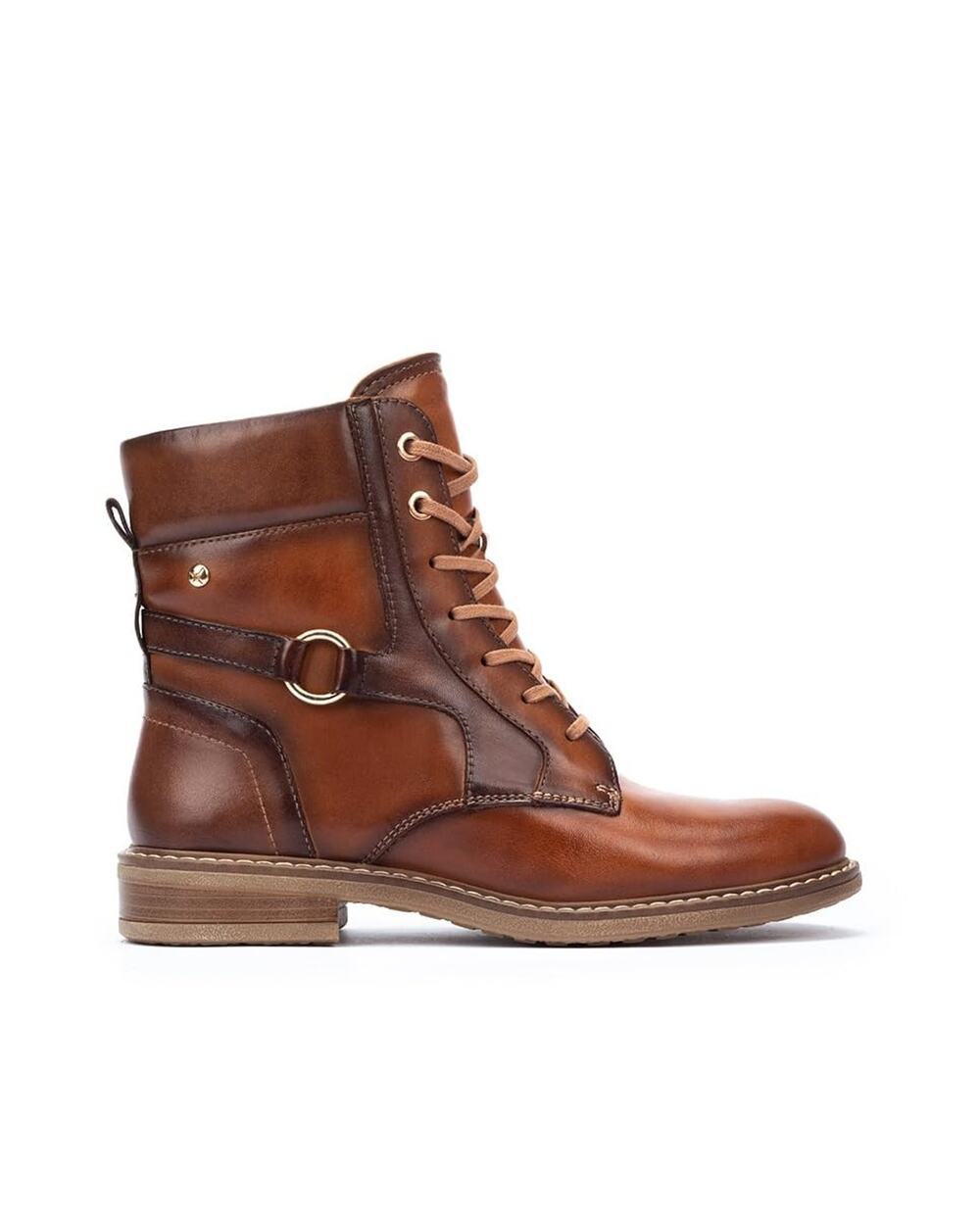 PIKOLINOS FLAT ANKLE BOOTS LEATHER ALDAYA FOR WOMAN BRANDY